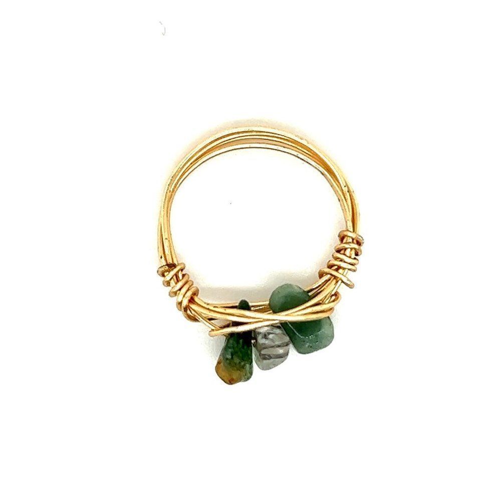 ‎Gold Wire Handmade 3-Stone Ring - Picture 4 of 6